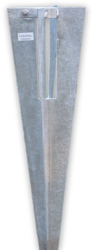 Bodenhülse Pfostenträger Einschlaghülse mit Klemmschelle - für Pfosten Ø 34 mm - für Maschendrahtzaun-Pfosten feuerverzinkt Länge 50 cm