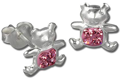 Teenie-Weenie Ohrstecker rosa Ohrringe Sterlingsilber Teddy Kinder D1SDO8007A