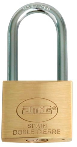 Amig - Cadenas de sécurité | Laiton et Anse en Acier | Comprend 2 Clés | Largeur 40 mm | Idéal pour Casiers de Gymnase, Portes, Armoires, Valises, Sacs à Dos
