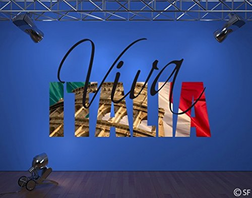 Wandtattoo No.SF798 Viva Italia Italien Land Spaghetti Urlaub Europa
