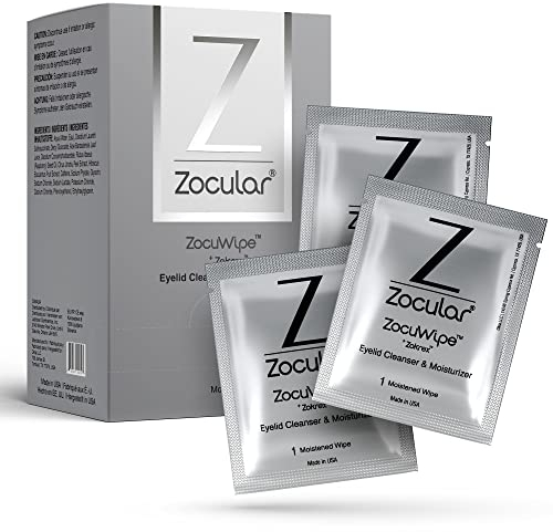 Zocular - Zocuwipe Eyelid Wipes with Natural Okra Complex - Eyelid Cleanser and Moisturizer Pads - Eyelid Cleansing Wipes - Blepharitis Treatment - 40ct