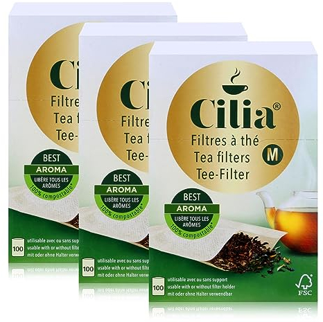 CILIA® Teefilter 100Stk. Grösse M mit/ohne Halter verwendbar ( 3er Pack )
