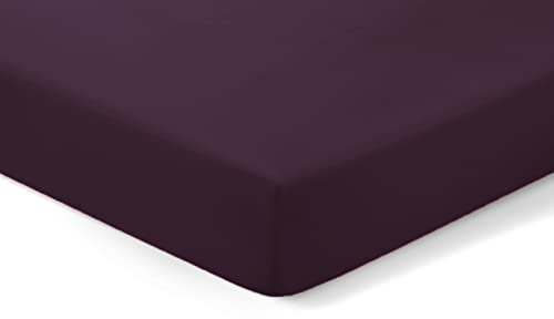 Amigozone Extra Deep 16(40cm) Non Iron Percale Pollycotton Fitted Sheets (Super King, Plum)
