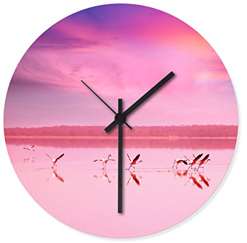 Wandkings Wanduhr mit traumhaften Motiven - Wähle EIN Motiv - Pink Flamingos