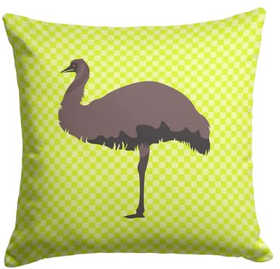 Caroline's Treasures BB7748PW1414 Emu Dekoratives Kissen, maschinenwaschbar, für drinnen und draußen, dekoratives Kissen für Couch, Bett oder Terrasse, 35,6 x 35,6 cm (H x B)