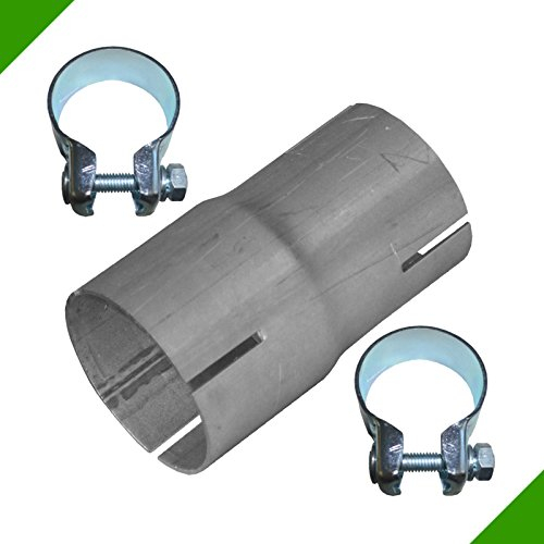 Raccord réducteur de tuyau d'échappement - 50 mm à 55 mm - En acier - Colliers de serrage - Pour système d'échappement