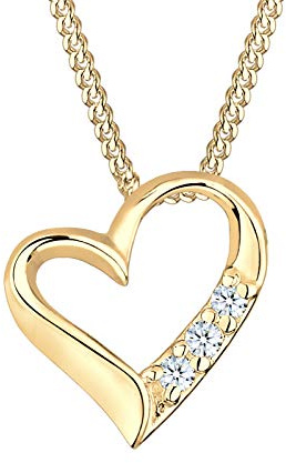 Elli DIAMONDS Halskette Damen mit Herz Anhänger Ewigkeit mit Diamant (0.04 ct.) in 925 Sterling Silber