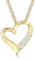 Elli DIAMONDS Halskette Damen Herz Anhänger mit Diamant (0.045 ct.) in 925 Sterling Silber vergoldet