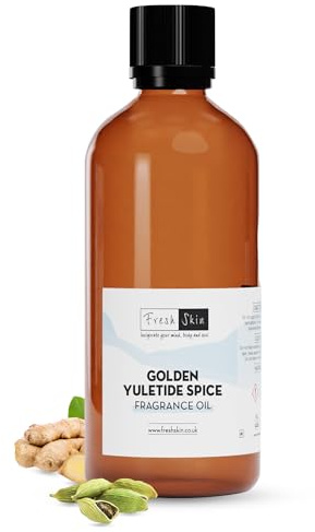 Freshskin Beauty LTD | Golden Yuletide Spice Fragrance Oil 100ml - Candles, Bath Bombs, Soap Making, Reed Diffusers & Wax Melts - Cosmetic Grade - Vegan Friendly