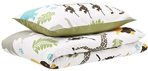 Amazon Basics 2-teiliges Mikrofaser-Bettwäsche-Set für Kinder, Bettdeckenbezug 100 x 135 cm & 1 Kissenbezug 40 x 60 cm, Tiere, Tierdruck
