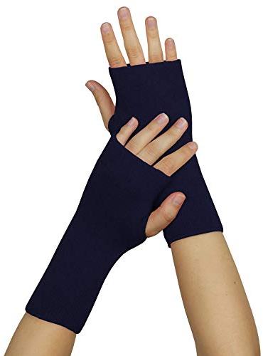 wobera ANGORA Pulswärmer oder Stulpen mit Daumenloch (Gr. 1, Farbe: marine)