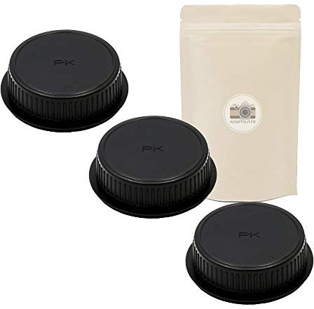X3 PK BO Bouchon BOITIER + Bouchon ARRIÈRE pour Objectif Monture PENTAX K Compatible Toutes Montures PENTAX K - ADAPTOUT Marque FRANÇAISE