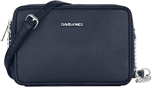 David Jones - Damen Kleine Umhängetasche - Frau Quadratische Handtasche PU Leder - Kette Schultertasche Elegant Crossbody Bag - Handy Tasche Mini Abendtasche Party Clutch Pochette Mode - Dunkelblau