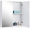 GOPLUS Armoire Toilette avec Miroir Murale, Double Porte avec 2 Etagères, Meuble à Miroir de Salle de Bain en Bois MDF, 62X11,3X65CM, Blanche