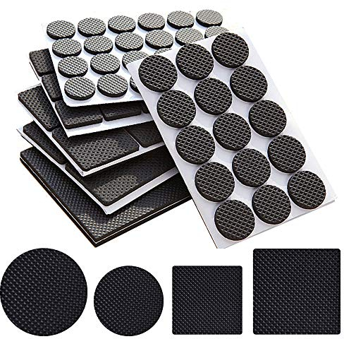 Youery 156 Stück Antirutsch Pads Selbstklebend Set, Rutschhemmer für Möbel, Dicke Anti Rutsch Pads, Rutschhemmer Gummi Matte für Möbelfüße Stuhlbein Tische Sofas, Schutz Ihrer Möbel & Hartholzböden