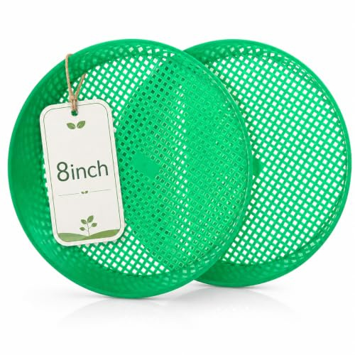 HEMOTON 2 Stück Gartensieb Kunststoff Bodensieb 8X8 Zoll Mesh Sieb Für Garten Erde Sand Und Saatgut Filter Werkzeug Für Balkon Und Gartenarbeit
