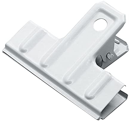 Coideal Weiße Bullen-Klammern, 10 stück lang große Metall-Binder-Büroklammern, Klemmen für Lebensmitteltüten, Büro & Zuhause, Küche (77 mm)
