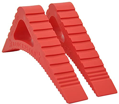 Pekasa Door Stopper and Window Stopper, Award Winning Design Heavy Duty Rubber Door Stops, Works on Any Floor Surface and Any Door Type, Door Wedge Stop in Modern Stylish Colors (Coral Red, 2 Pa