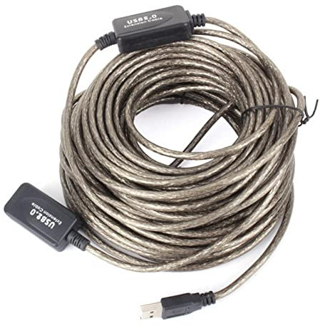 Niiyen Câble d'extension d'amplificateur de rallonge, 20M USB 2.0 Type A mâle vers Femelle Câble d'extension d'extension, Noir, taux de Transfert Haute Vitesse de 480 Mbps