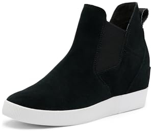 SOREL Women's Out N About Slip-On Wedge Boot - Black, White - 8.5