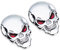 BOBOZHONG Metall Auto Aufkleber, 2 Stück 3D Schädel Rote Augen Aufkleber Totenkopf Aufkleber Abziehbild Ornament Auto Sticker Optisch Hochwertig Totenköpfe Metallaufkleber für Auto Motorrad
