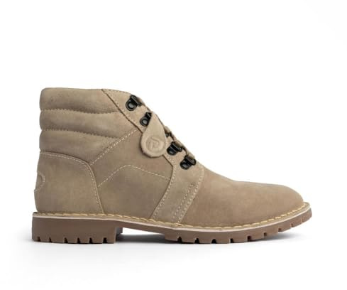Popps TROOPER Mens Smart Casual 100% Real Suede Leather D-Ring Military Padded Collar Army Desert Boots