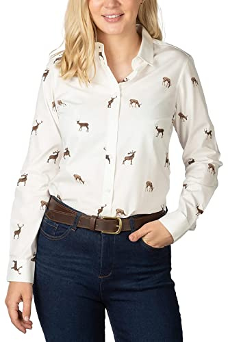 Rydale Ladies Printed Shirt Women’s Button Down Shirts 100% Cotton Animal Print Blouse 5 Colours