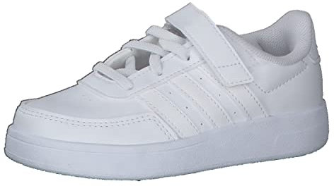 adidas Unisex Kids Breaknet Lifestyle Court Elastic Lace and Top Strap Shoes, Cloud white/Cloud white/grey one, 10 UK Child