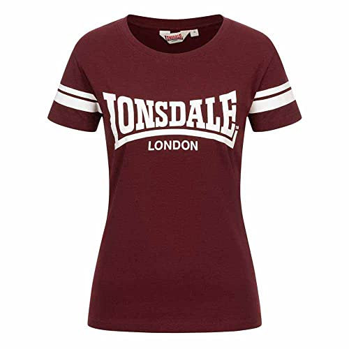 Lonsdale Damen Killegray Freizeit T-Shirts, Oxblood/White, XL EU