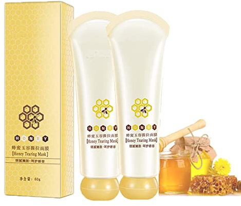 Honey Face Mask, Honey Tearing Mask Peel, Blackhead Peel off Honey Mask, Honey Tearing Mask Peel Mask Dead Skin, Oil Control Blackhead Remover Skin Clean Pores Shrink for Male and female (2Stück)