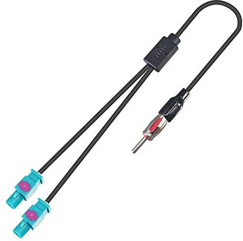 YILIANDUO Fakra to Din ISO Car Radio Antenna Dual Fakra Z Male to DIN ISO Male Aerial Adaptor Antenna Lead Cable for FM AM Aerial Car Stereo Audio DAB Radio