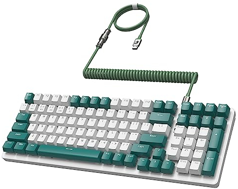 MAMBASANKE K6 Pro 96% 3 Modi Mechanische Gaming-Tastatur Hot Swap 4000 mAh 2,4 GHz/Bluetooth 5.0/kabelgebundene Tastatur mit spiralförmigem USB-Kabel Typ-C 9 RGB Linear Red Switchr-Grün