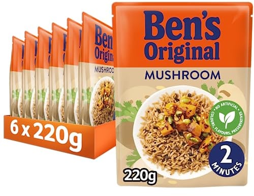BEN'S ORIGINAL Mushroom Microwave Rice, Bulk Multipack 6 x 220g pouches