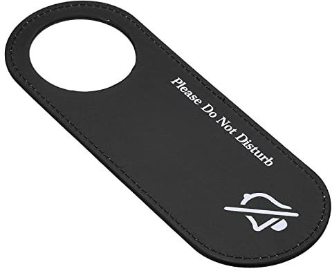 PATIKIL Doppelseitiges Türschild mit Aufschrift Do Not Disturb on Front and Make Up Room on Back Side Door Knob Privacy Sign for Office Hotel, Black