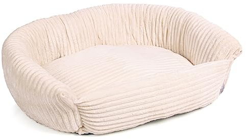 Wallace & Jones | Hundebett Cordo - Breitcord-Obermaterial samtweich - beige | M | ca. 115 x 100 x 20 cm