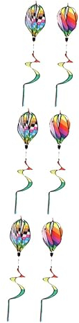Yardwe 6 STK Heißluft Ballon Windst Reifen Regenbogenwind Regenbogen-heißluftballons Heißluftballon-windfänger Wirbelspielzeug Für Draußen Windspiele Rotieren Dekorativer Stil Mode Stoff