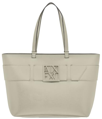 Armani Exchange Women's Essential, Susy, square logo Shopping M, Grey, One size