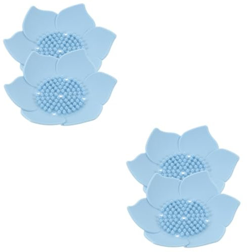 Zerodeko 4 Stück Seifenschale aus Silikon Seifenschale in Blumenform Schmuck Tablett Seifen Halter waschbecken Schmucktablett Organisator für Blumenseife Seifenablage flexibel Halterung