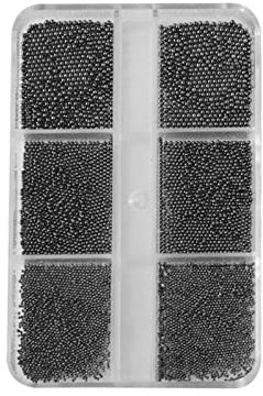 6 Grids/Box Micro Caviar Beads Nail Art 3D Decorations Art Mini Manicure Nail Decoration Equipment Jewelry Accessories Caviar Beads For Nails Crystal Metal Silver Nail Art Mini Stainless Steel 3d