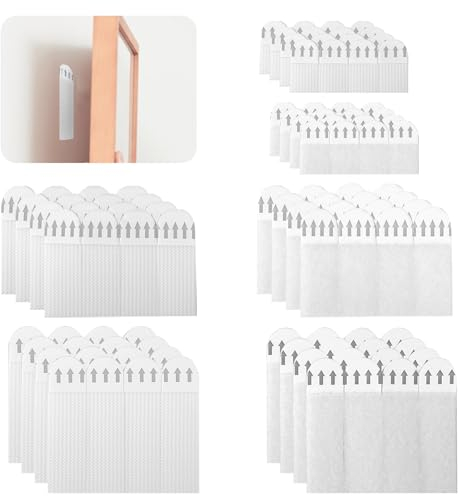 36 Paar Bilder Montage Strips, 72Stück Bilder-Montagestreifen Command Strips Selbstklebend Poster Bildaufhänger ohne Bohren, Ablösbar Bilder Montagestreifen Hängestreifen Klebeband Für Rahmen S/M/L