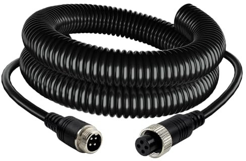 4 Pin Camera Cable with Corrugation Tube Cover,4 Pin Aviation Extension Cable,Lonlonty Video Cable for Car Backup Camera/Reverse Car Recorder Bus Vehicle Backup Monitor System