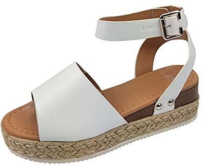 NUSGEAR Sandalias de Mujer 2024 Verano con Punta Abierta Moda Bohemia Casual Sandalias de cuña Plataforma Zapatos Roma Elegante Correa Fiesta Calzado Comoda vestir Tallas grandes