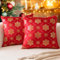 Ohok Weihnachten Gold Heißpräge Samt Kissenbezug, 2er Set Dekorativ Kissenhülle Deko Sofakissen Couchkissen Zierkissenbezüge für Sofa Wohnzimmer Schlafzimmer (Rot Schneeflocke A, 45x45 cm)