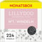 LILLYDOO hautfreundliche Baby Windeln - Größe 1 (2-5 kg),Monatsbox (224 Stück), Sicherer Auslaufschutz, Weich, Ohne Parfüme & Lotionen für empfindliche Haut, Dermatologisch getestet