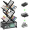 Gintan Bücherregal Baumform, Standregal 6 Ebenen, Eckregal platzsparend, DVD Regal, Desktop Aktenregal Aufbewahrungregal, Schlafzimmer, Wohnzimmer, Homeoffice und Desktop Heimbüro