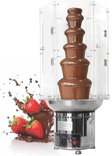 PRMTYUP Chocolate Fondue Cover, Clear PVC with Opening for Electric Chocolate Fondue Fountain, Hot Chocolate Fondue Tower Cover Dust Cover, for Restaurant Wedding Party,Clear,7tiers