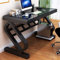 Escritorio esquinero moderno con parte superior de cristal templado para oficina en casa, escritorio de estudio para estudiantes, fácil instalación, color negro, 80 cm
