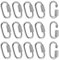 Granmagazz 16 Pezzi Moschettone a Vite, M4 maglia rapida in acciaio inox,304 Acciaio Inox Forma di D Quick Link Connettore Rapido Moschettone Avvitabile con Tappo a Vite per Campeggio Esterni