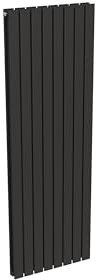 Radiateur noir mural eau chaude vertical acier double lame | 180 x 60 cm 2 464 Watt chauffage central | 4 raccordements 15x21 (1/2) série NYTIA by NOYON & THIEBAULT