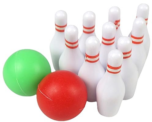 ibasenice 1 Set Partygeschenke Kleines Bowling Mini Hauszubehör Kleines Bowlingspiel Aus Kunststoff